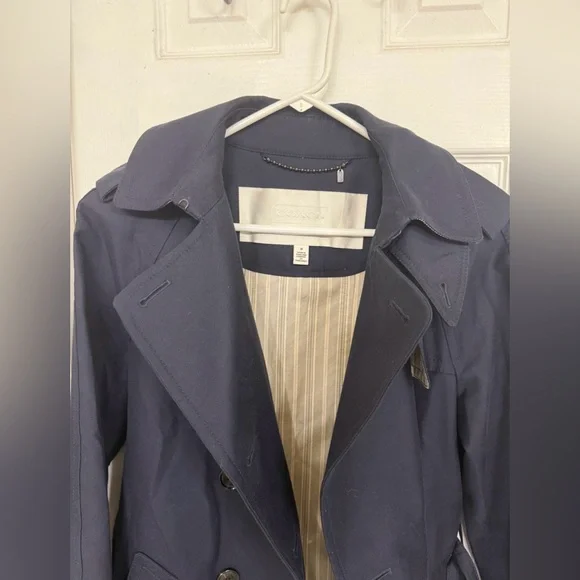 Coach Dark Blue Trench Coat - Picture 6 of 7